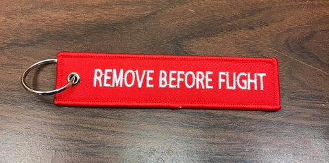 Remove Before Flight Keychain - WoodPatch